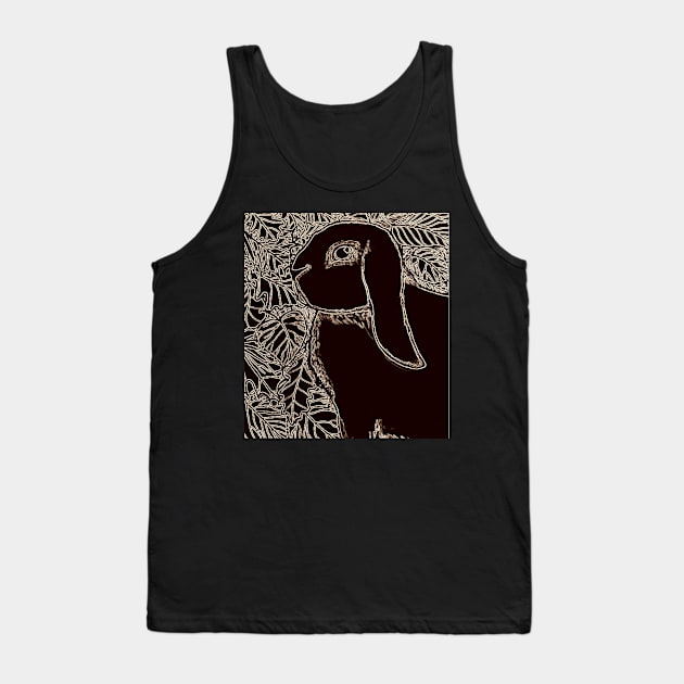 Black Lop Bunny Tank Top by YollieBeeArt